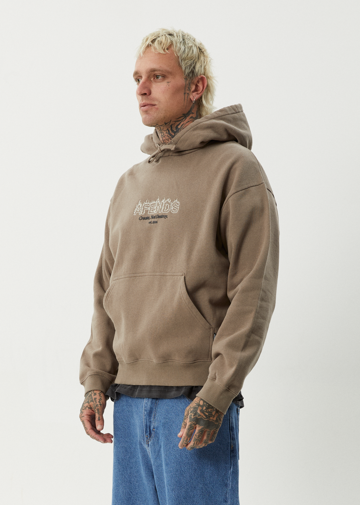 AFENDS Mens Ember - Hoodie - Fossil