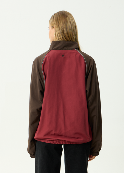 AFENDS Mens Spicy - Sports Spray Jacket - Burgundy