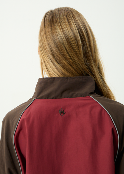 AFENDS Mens Spicy - Sports Spray Jacket - Burgundy