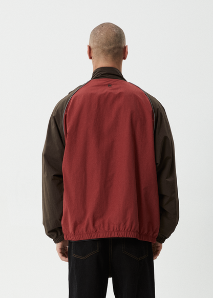 AFENDS Mens Spicy - Sports Spray Jacket - Burgundy