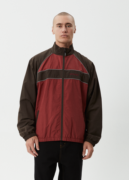 AFENDS Mens Spicy - Sports Spray Jacket - Burgundy