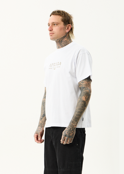 AFENDS Mens Spinal - Boxy Tee - White