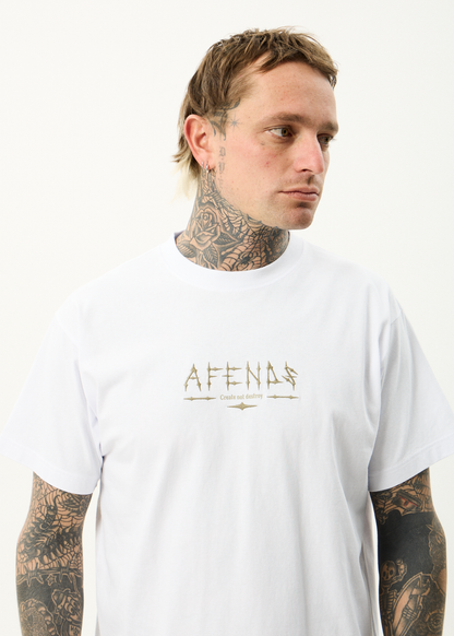 AFENDS Mens Spinal - Boxy Tee - White