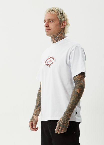 AFENDS Mens My Tribe - Heavyweight Retro Tee - White