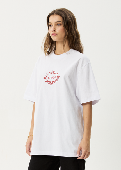AFENDS Mens My Tribe - Heavyweight Retro Tee - White