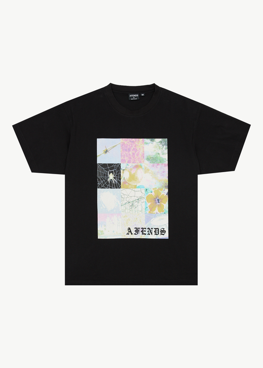 AFENDS Mens Sadworld - Heavyweight Boxy Tee - Black