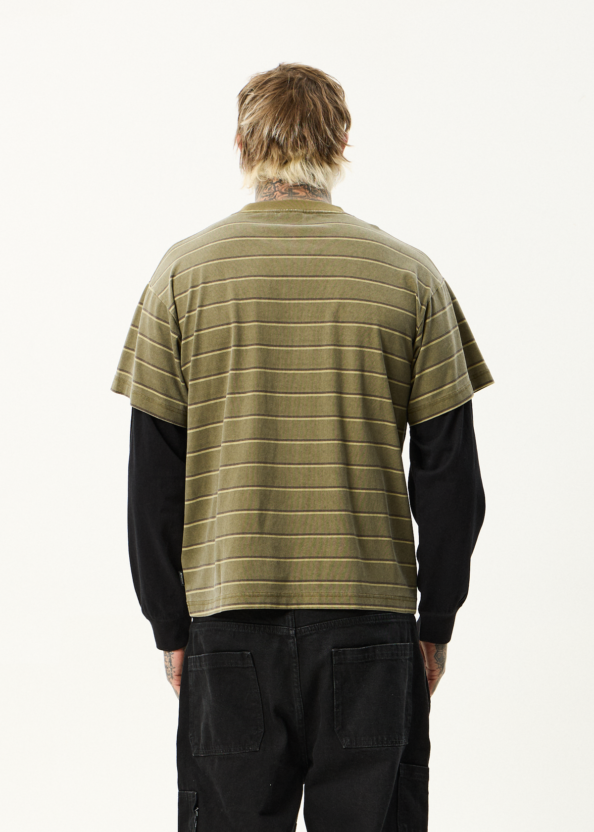 AFENDS Mens My Tribe - Layered Boxy Long Sleeve Tee - Boa