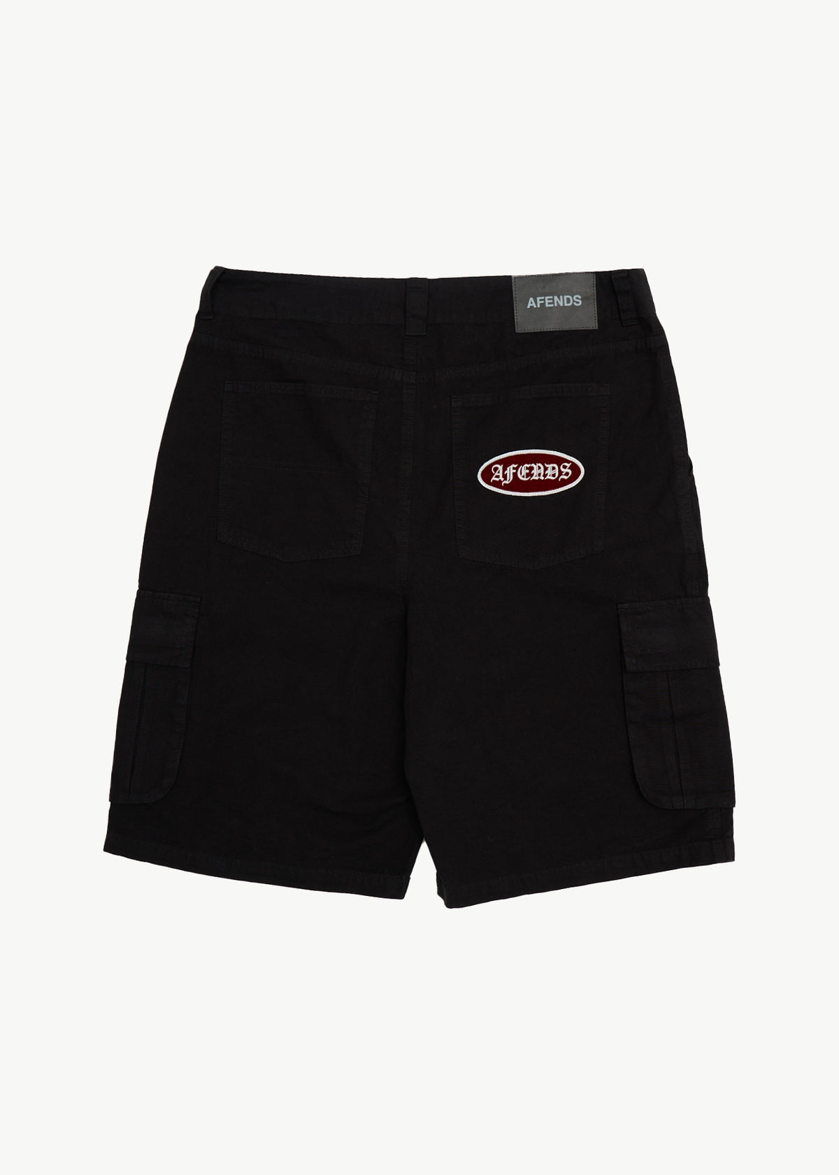 AFENDS Mens Summit - Pleated Cargo Short 22" - Washed Black