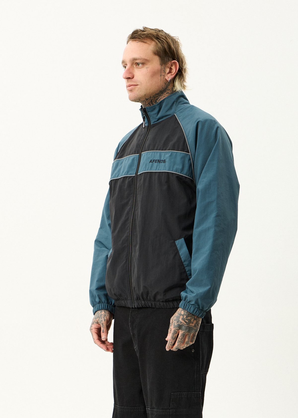 AFENDS Mens Spicy - Sports Spray Jacket - Black
