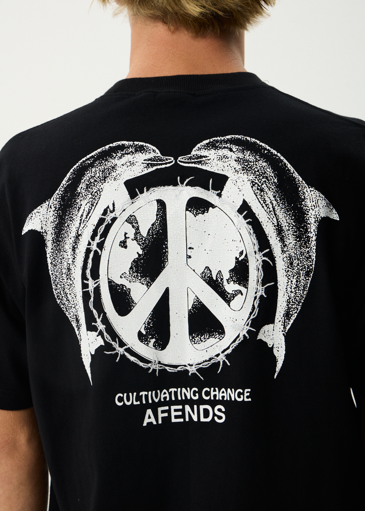 AFENDS Mens Dolfends - Boxy Tee - Black