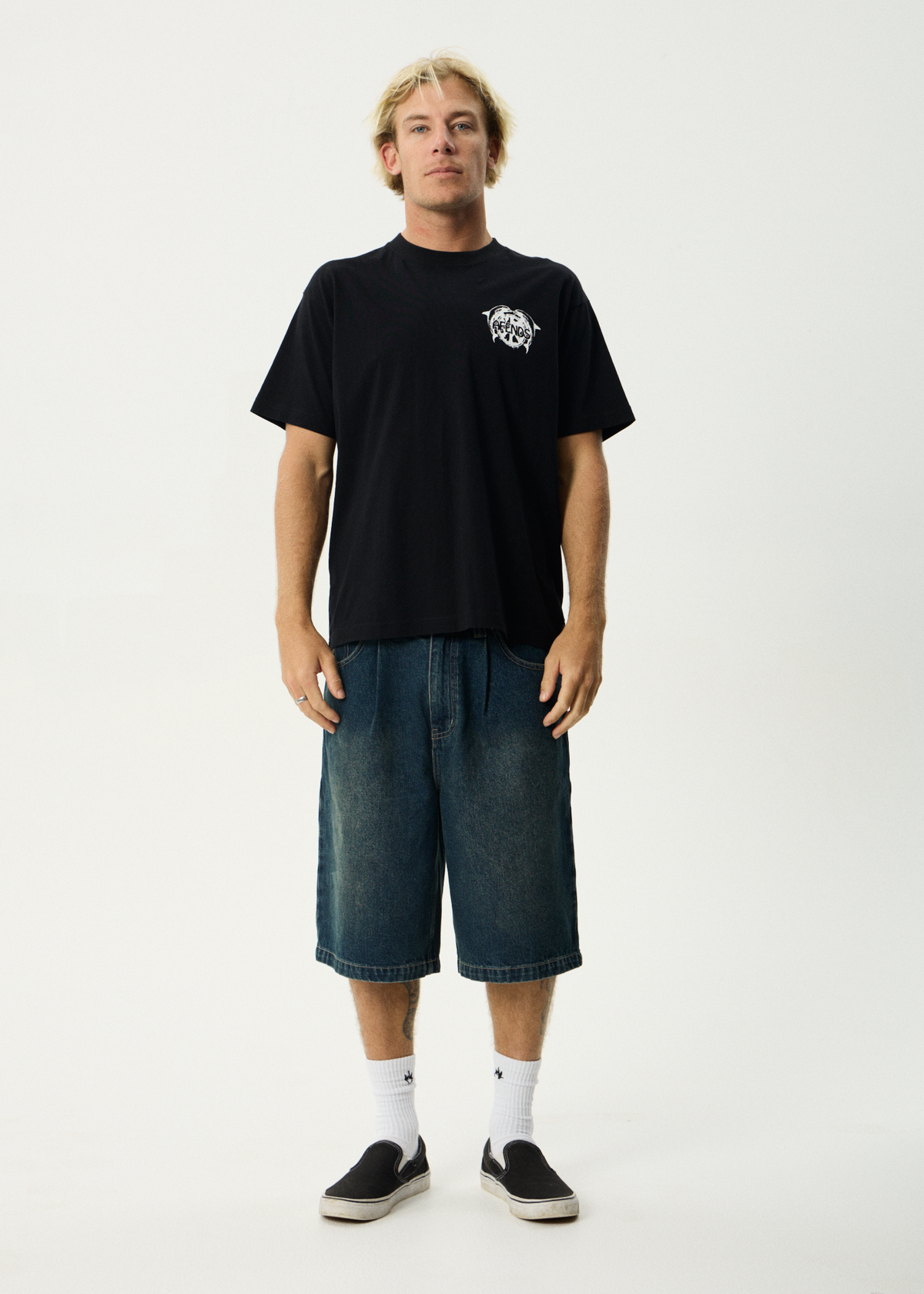 AFENDS Mens Dolfends - Boxy Tee - Black
