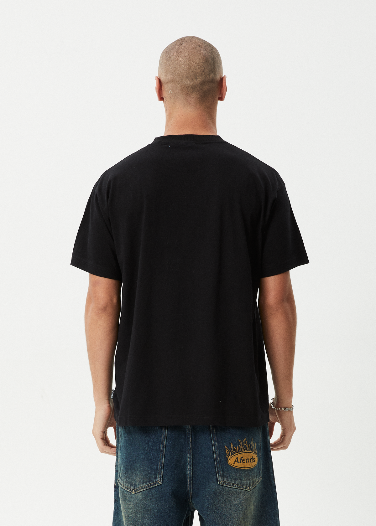 AFENDS Mens Skeletor - Boxy Tee - Black