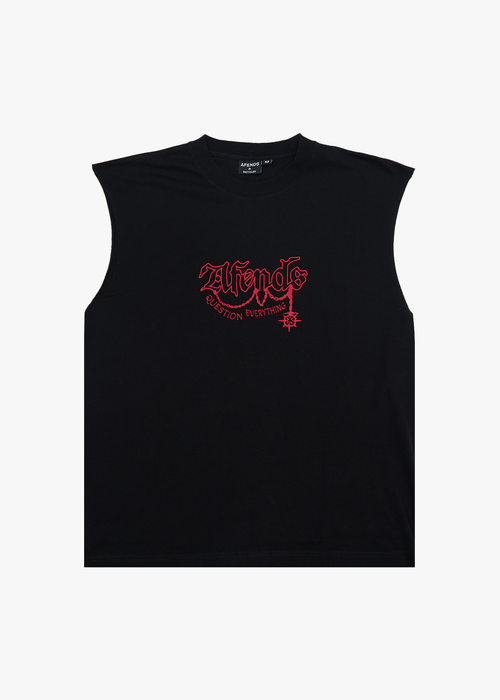 AFENDS Mens Ballz - Sleeveless Tee - Black