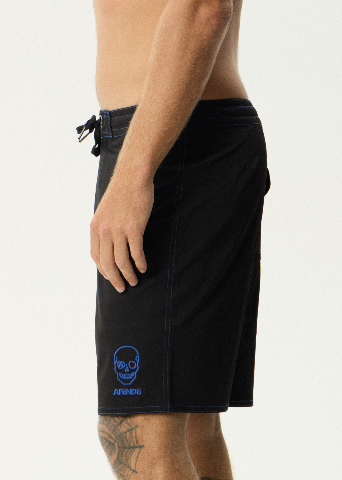 AFENDS Mens Skeletor - Surf Related V2 Boardshort 19" - Black