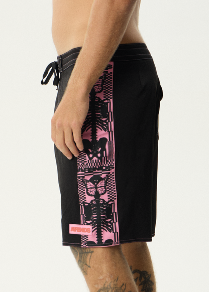 AFENDS Mens Boned - Surf Related V2 Boardshorts 20" - Black