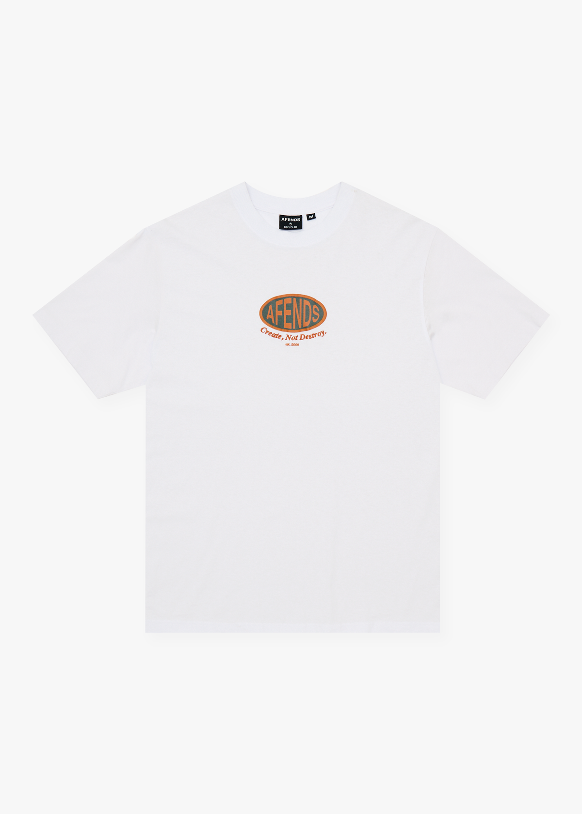 AFENDS Mens Destroyed - Retro Tee - White