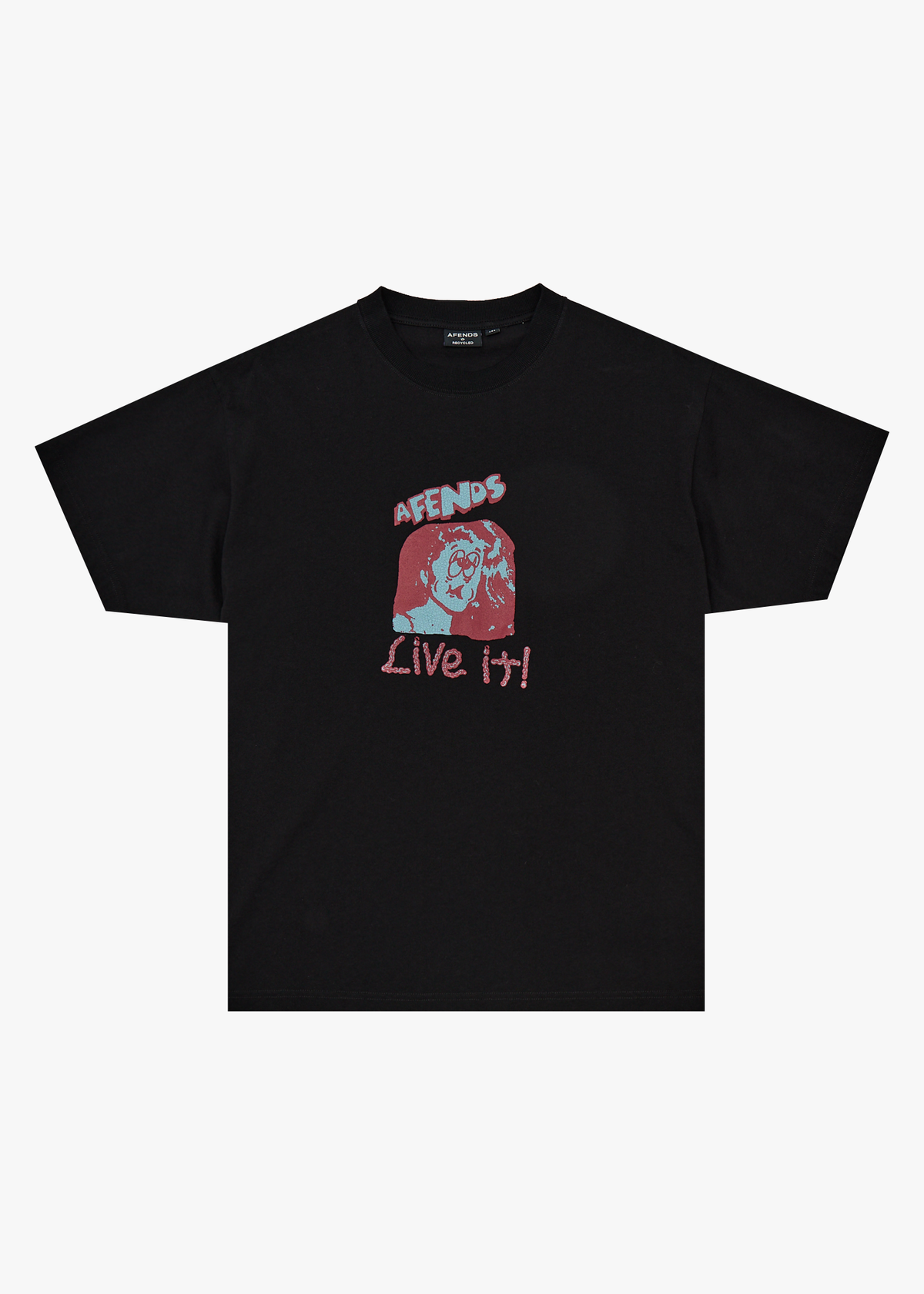 AFENDS Mens Live It - Boxy Tee - Black