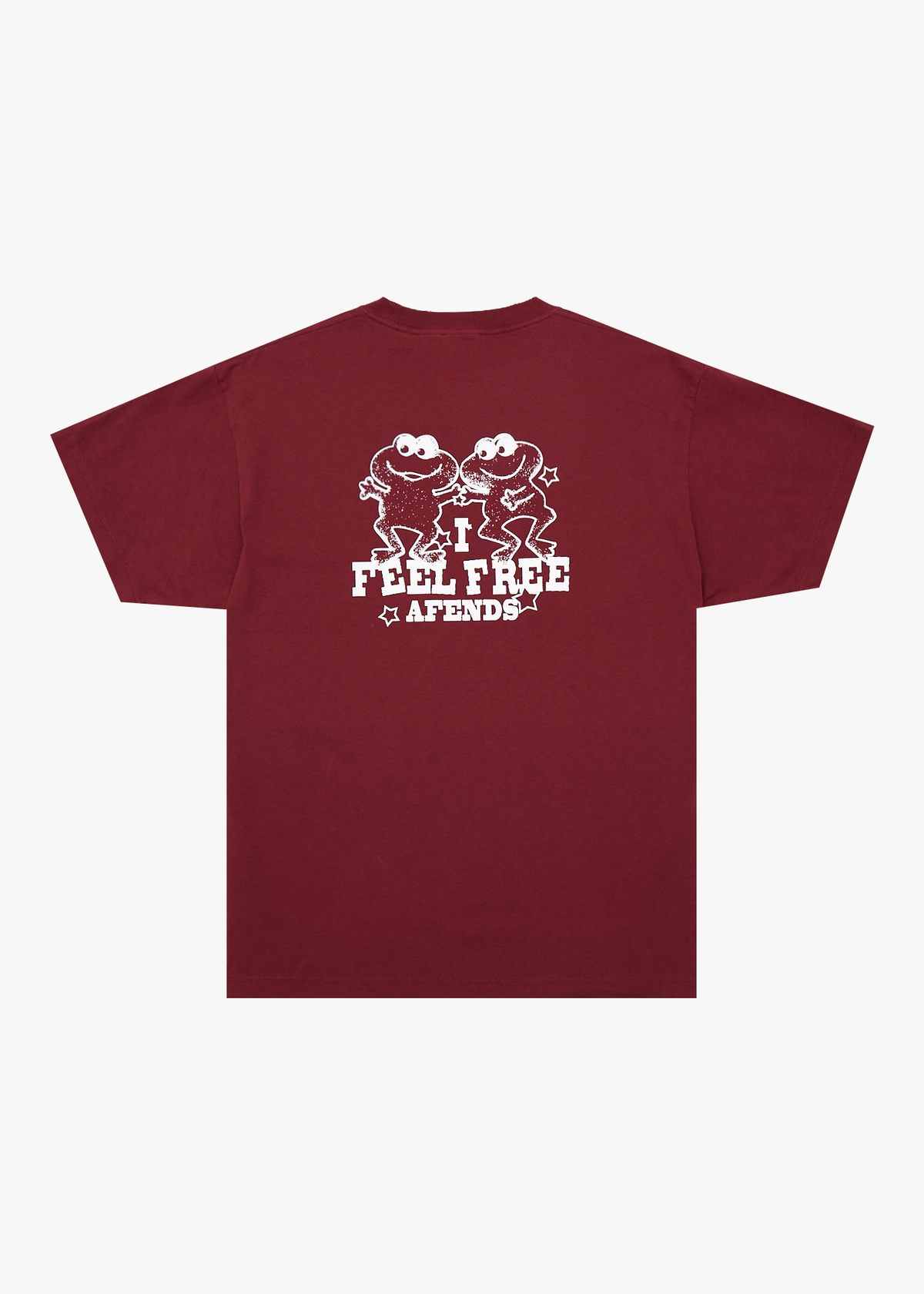 AFENDS Mens Sonoran - Boxy Tee - Washed Burgundy