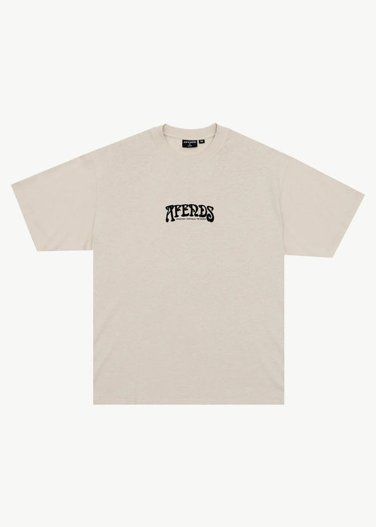 AFENDS Mens Perception - Boxy Tee - Moonbeam
