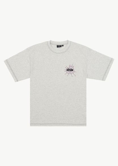AFENDS Mens Tangled - Boxy Tee - Grey Marle