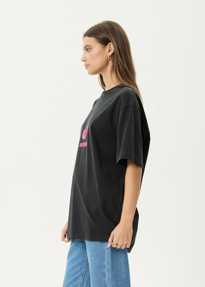 AFENDS Mens Abiza - Retro Tee - Stone Black