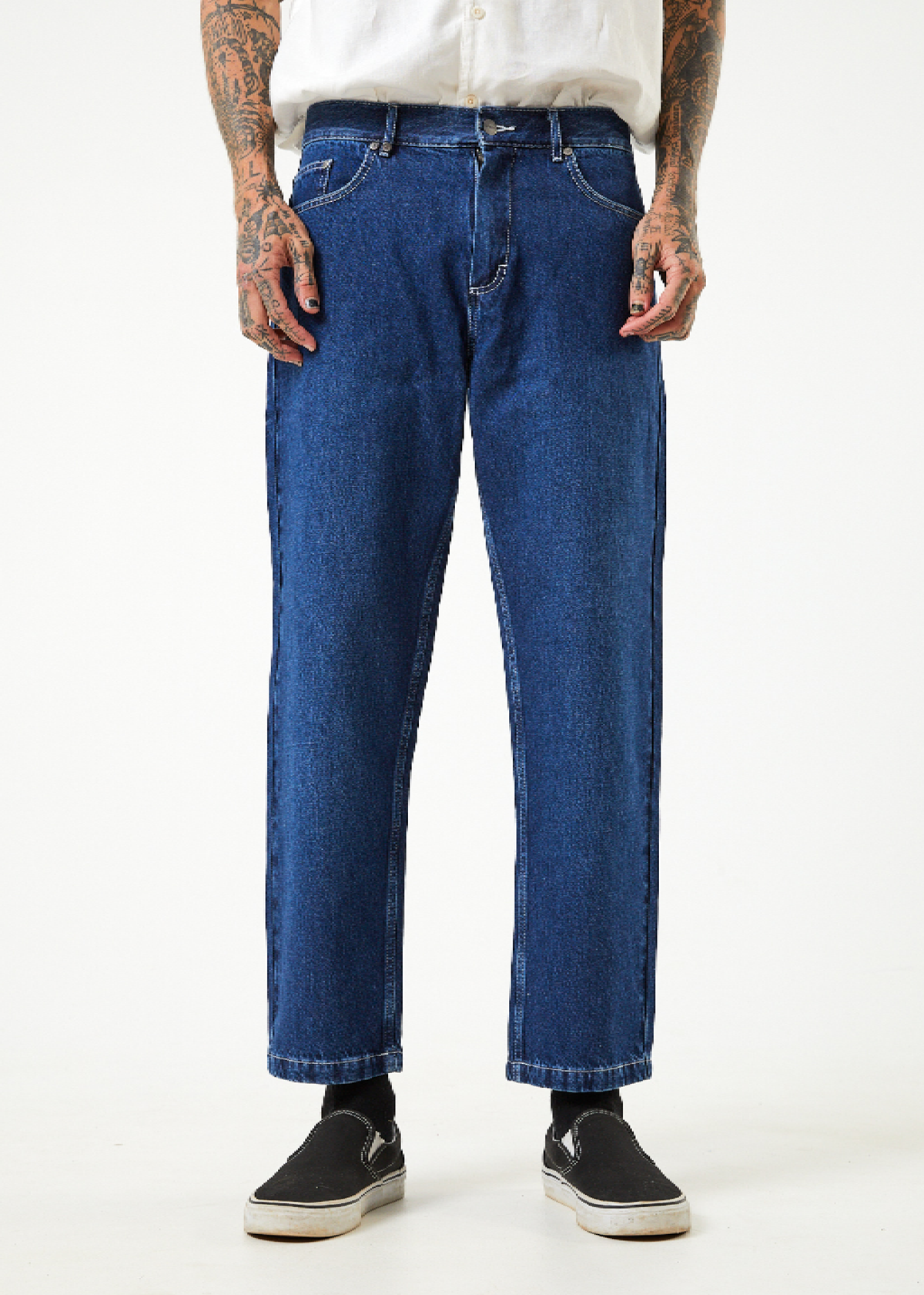 AFENDS Mens Ninety Twos - Denim Relaxed Jean - Original Rinse