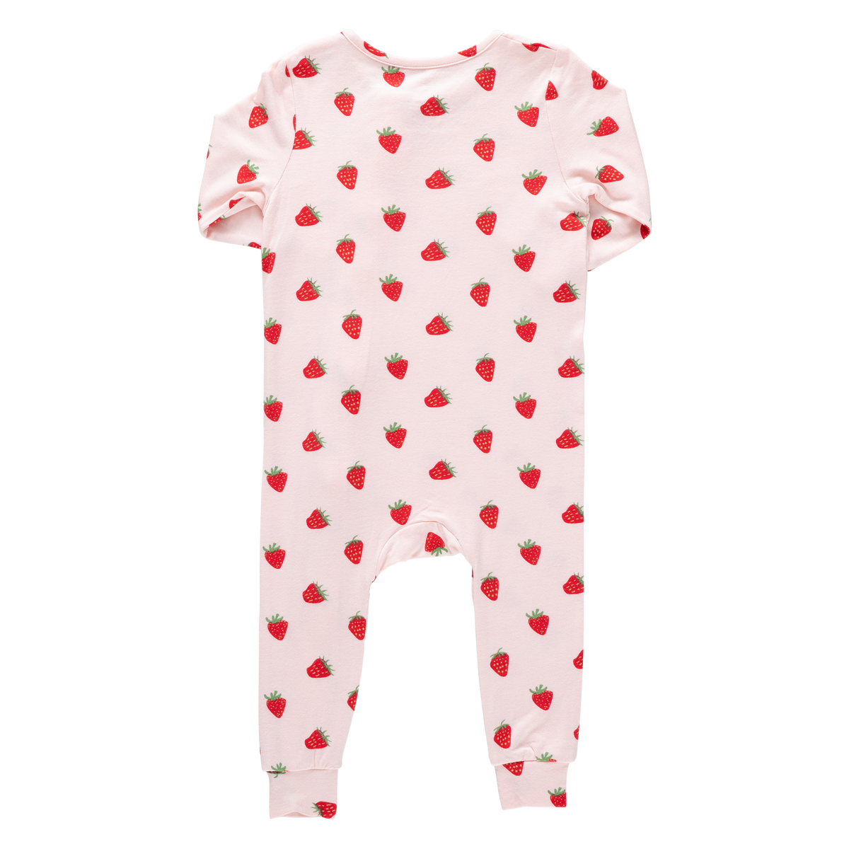 Baby Ruffle Bamboo Romper - Strawberries