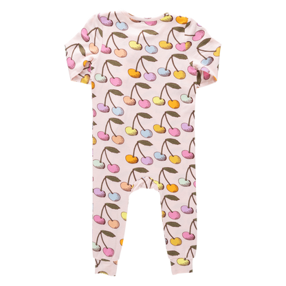 Baby Ruffle Bamboo Romper - Cloud Pink Cherry