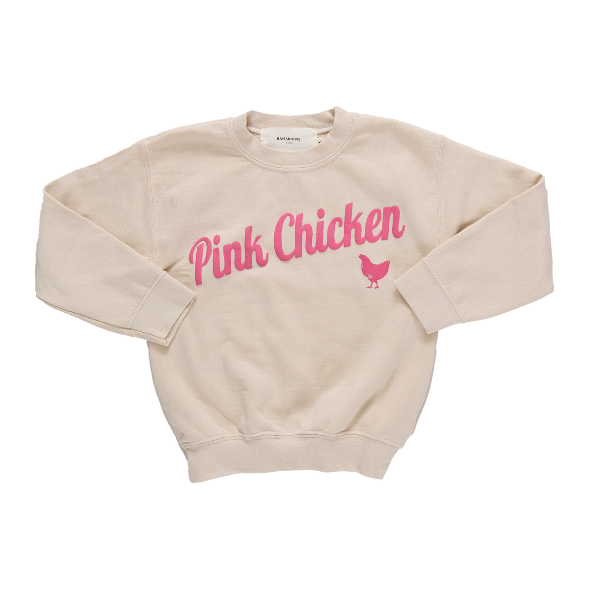 Vintage Pink Chicken Crewneck - Bone