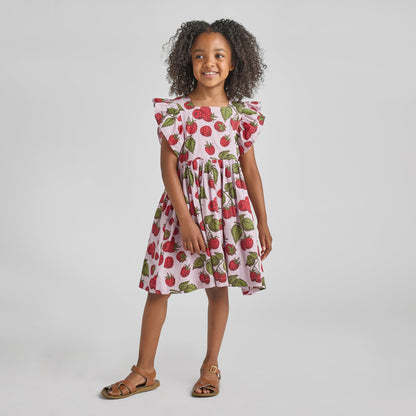 Girls Elsie Dress - Lavender Raspberries