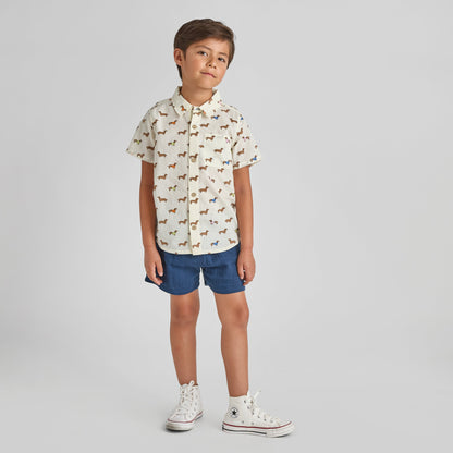Boys Jack Shirt - Dachshunds In Sweaters