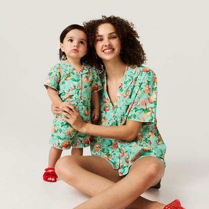 Arancia Bamboo Challis Top Short Set