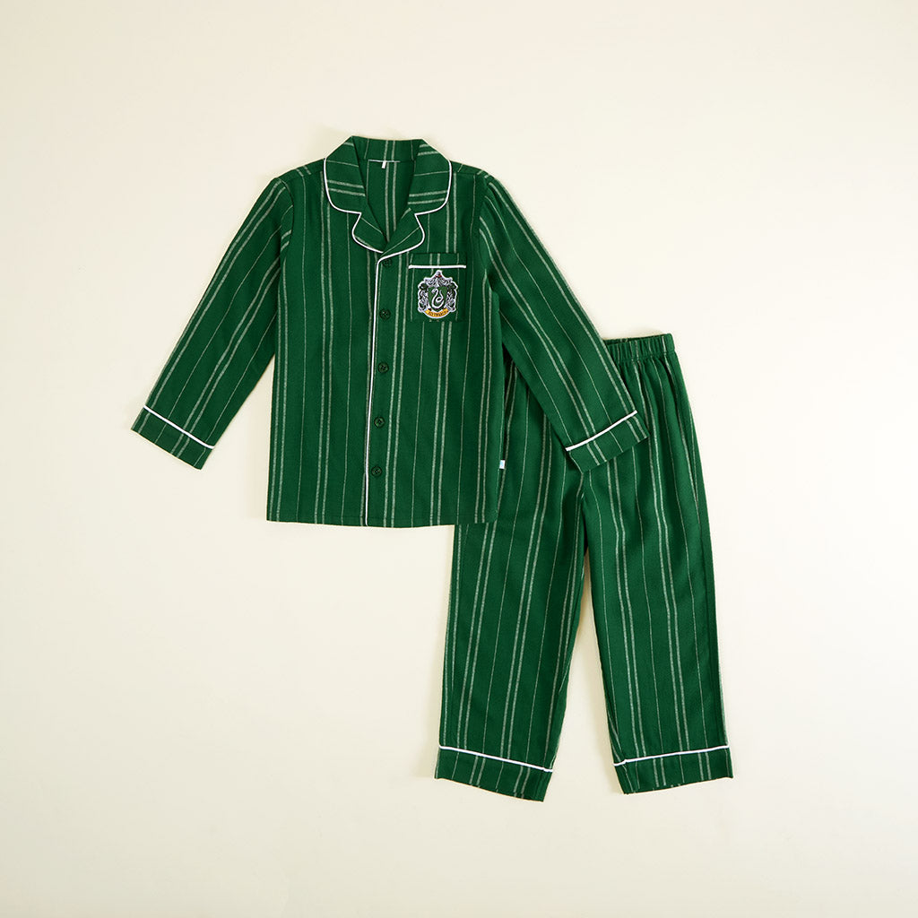 Slytherin Classic Stripe Flannelette Luxe Pajama Set