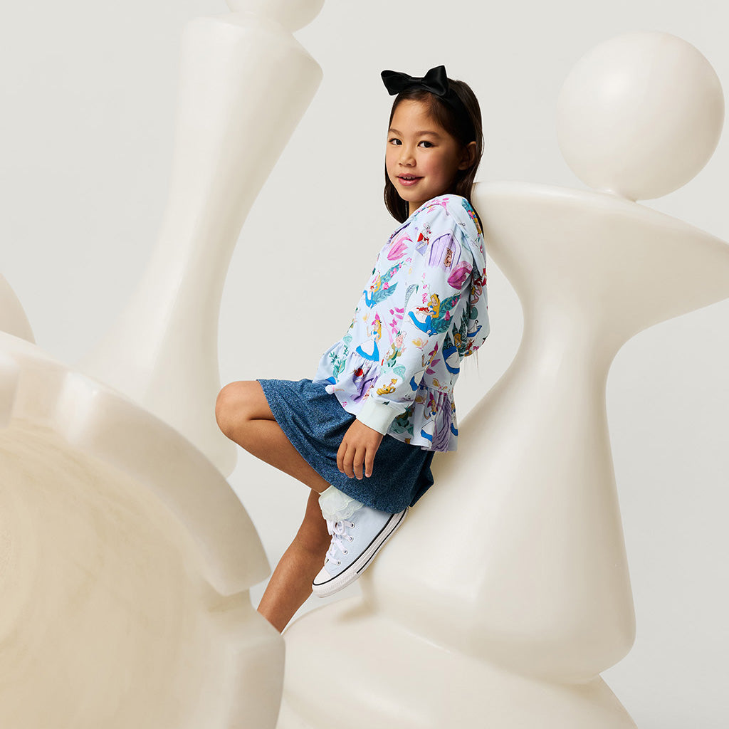 Disney Adventures in Wonderland French Terry Ruffled Zippered Hoodie
