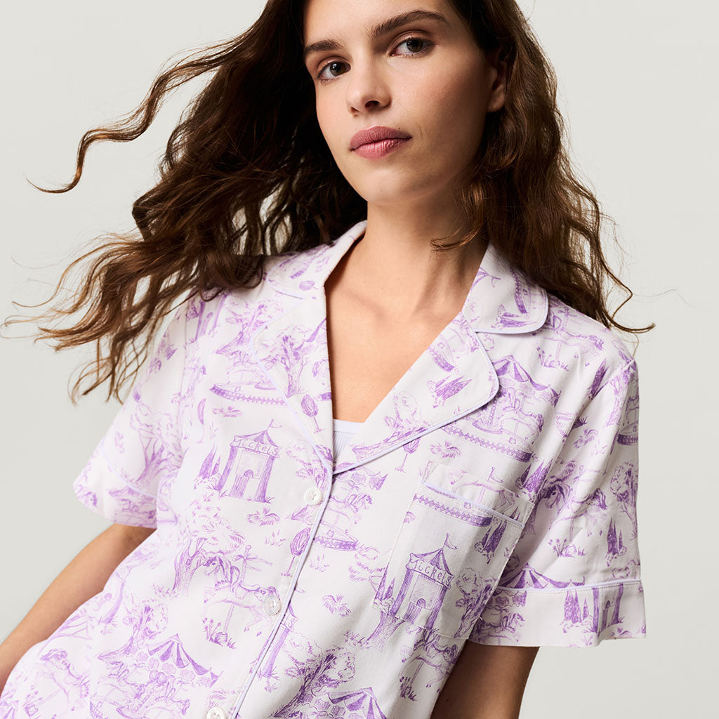 Babette Women's Twill Pajama Short Set