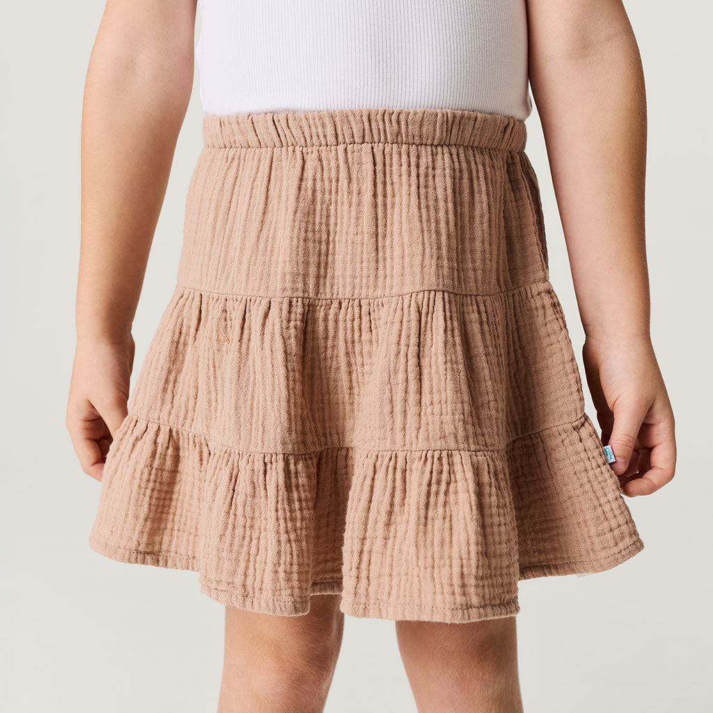Macchiato Cotton Crinkle Mini Skirt