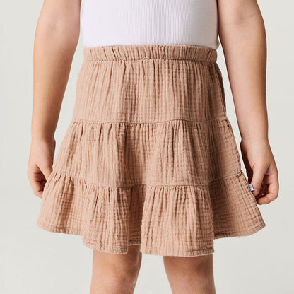 Macchiato Cotton Crinkle Mini Skirt