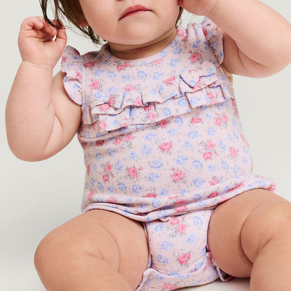 Laney Pointelle Ruffled Bubble Romper
