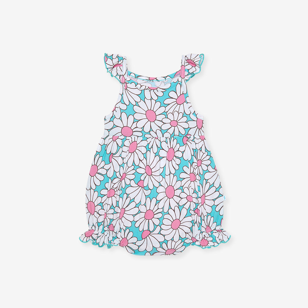 Retro Daisy Ruffled Cami Bubble Romper