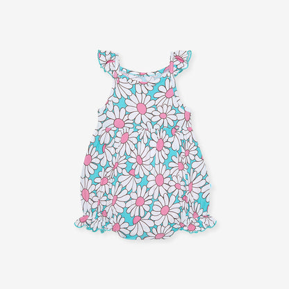 Retro Daisy Ruffled Cami Bubble Romper