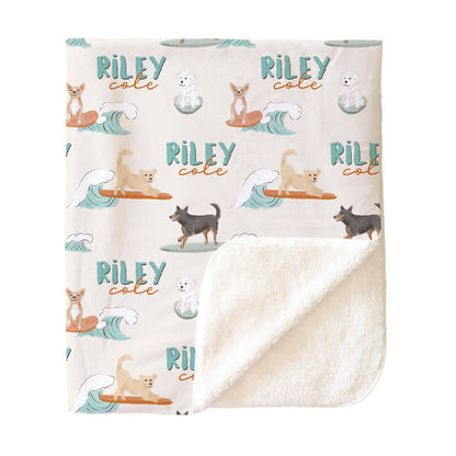 Paddle Pups Personalized Kids Blanket