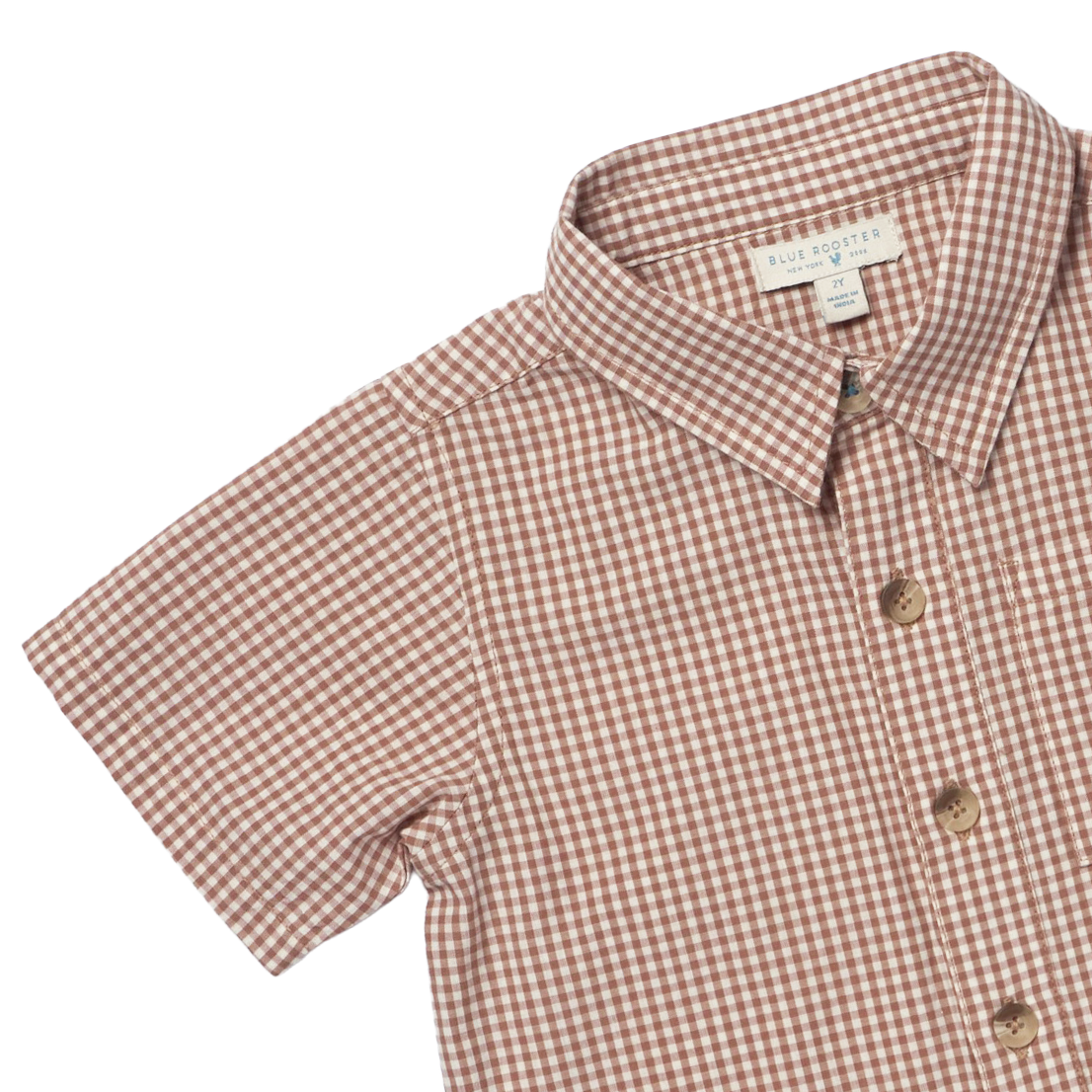 Boys Jack Shirt - Cocoa Gingham