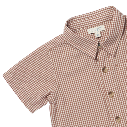 Boys Jack Shirt - Cocoa Gingham