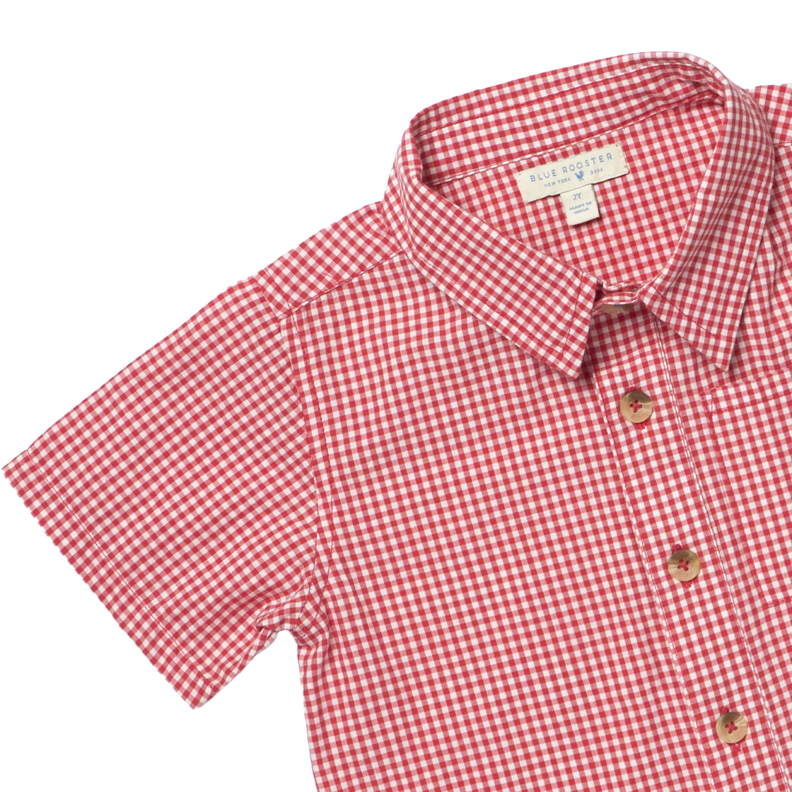 Boys Jack Shirt - Red Gingham