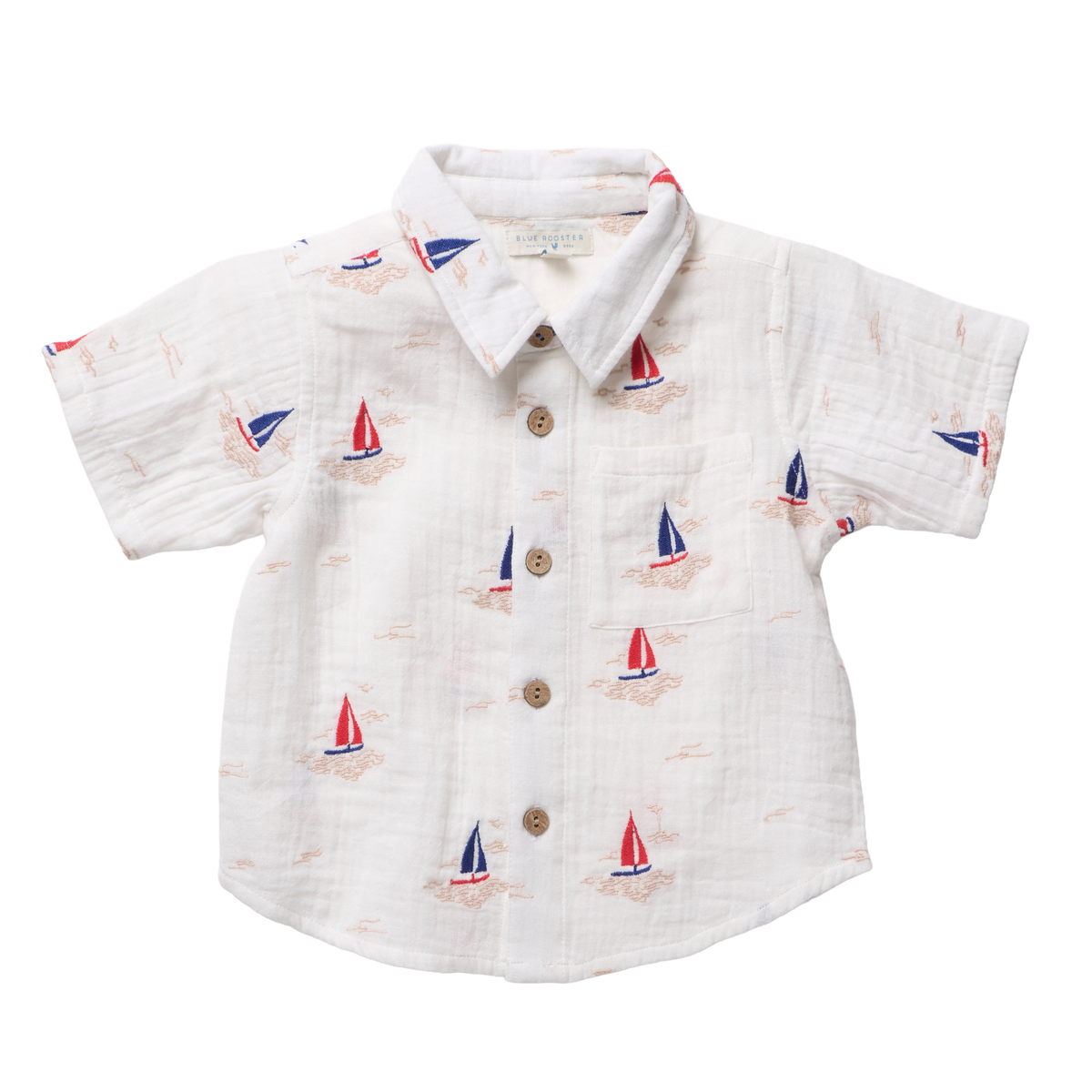 Boys Jack Shirt - Sailboat Embroidery