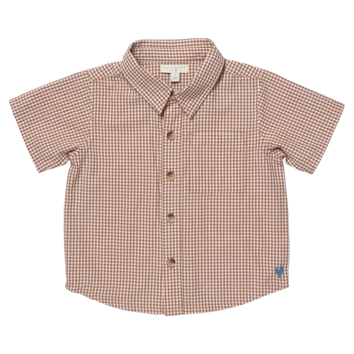 Boys Jack Shirt - Cocoa Gingham