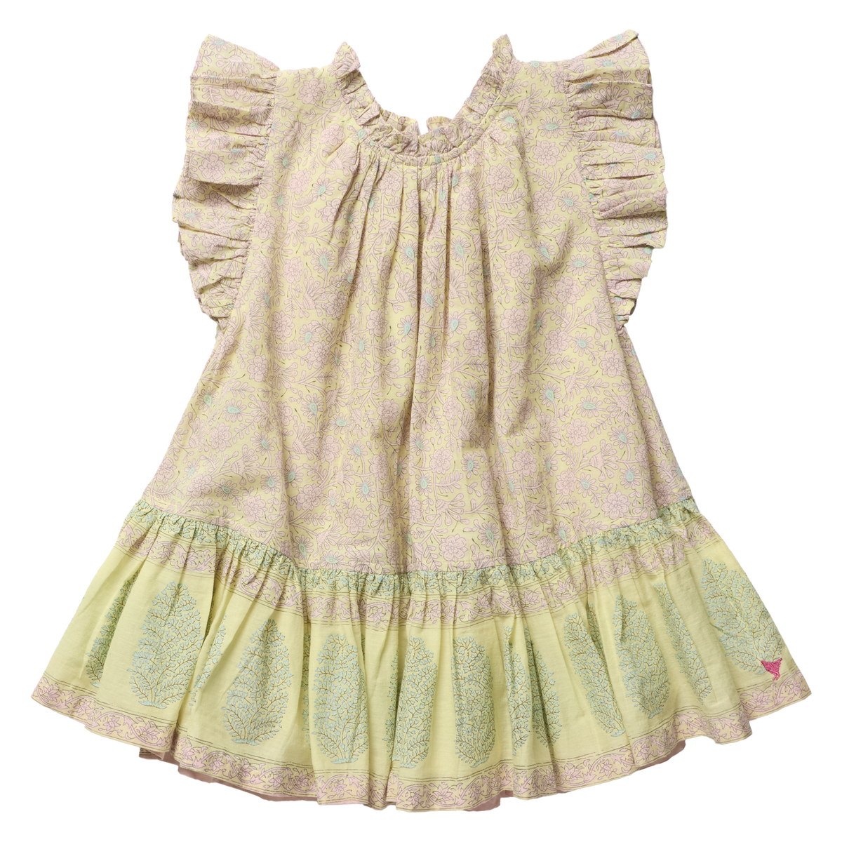 Girls Harper Dress - Citrus Garden Boarder