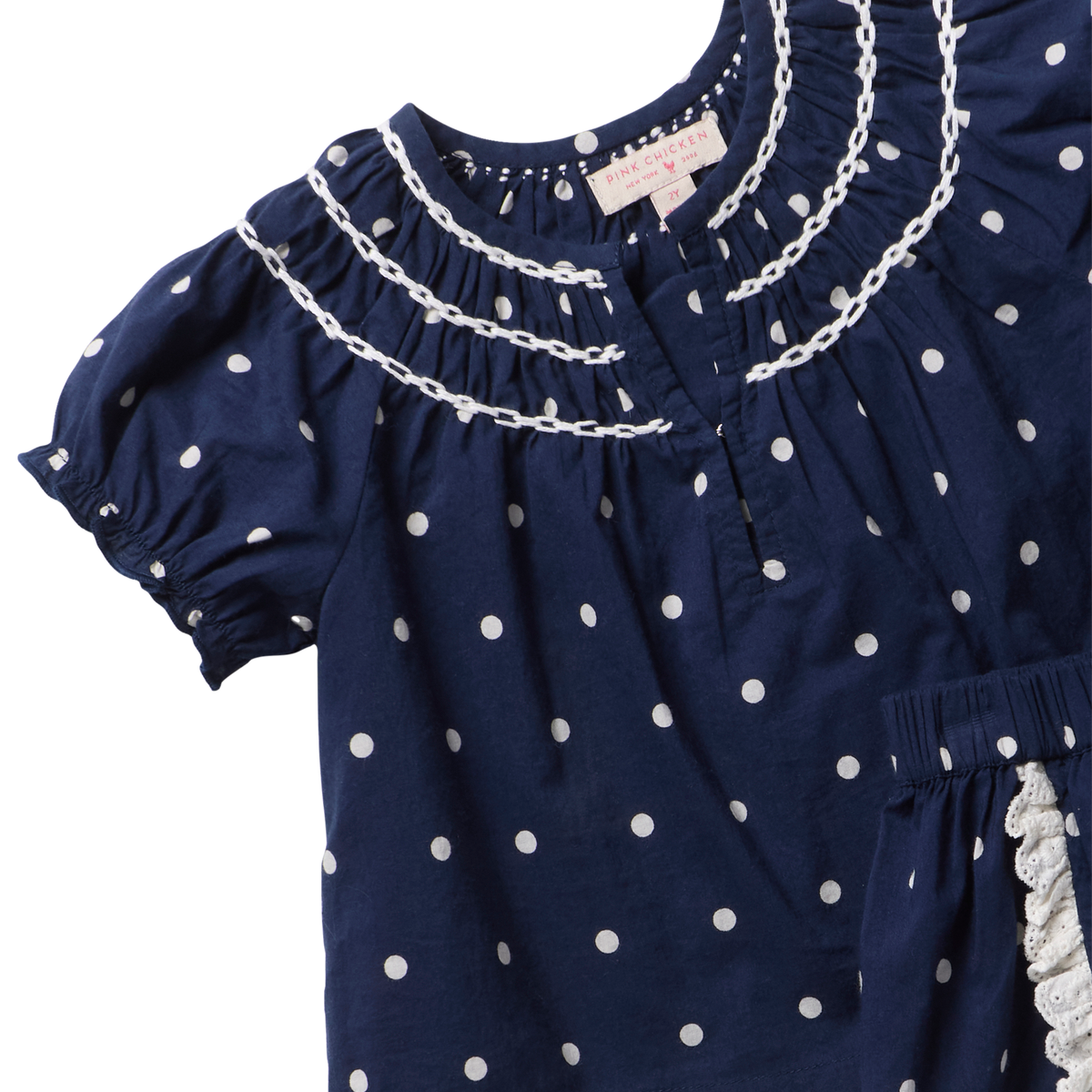 Girls Millie 2-PC Set - Navy Dot