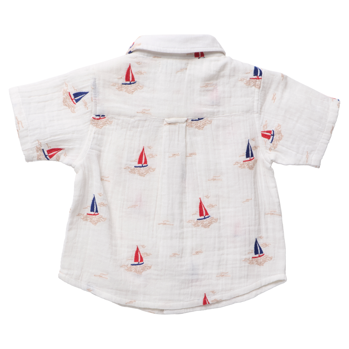 Boys Jack Shirt - Sailboat Embroidery