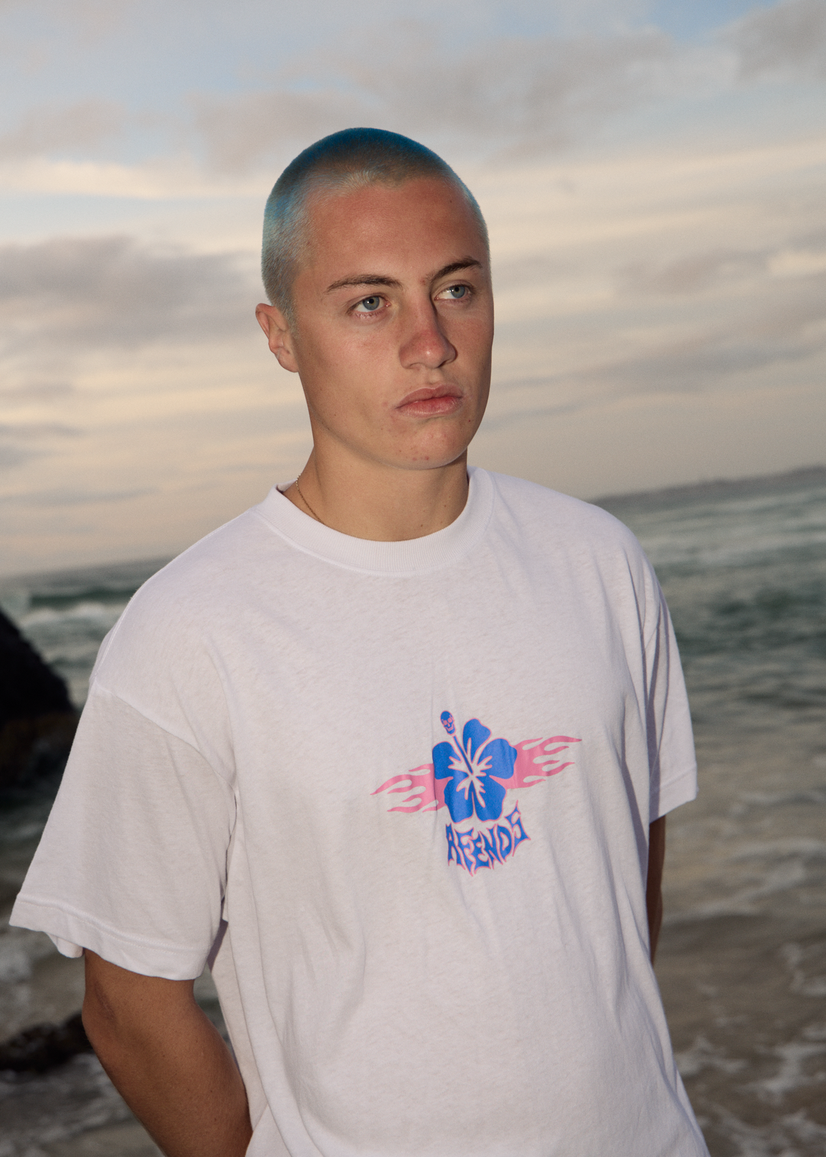 AFENDS Mens Wiped Out - Boxy Tee - White